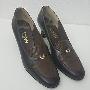 𝅺selby shoes 10.5C brown leather heels